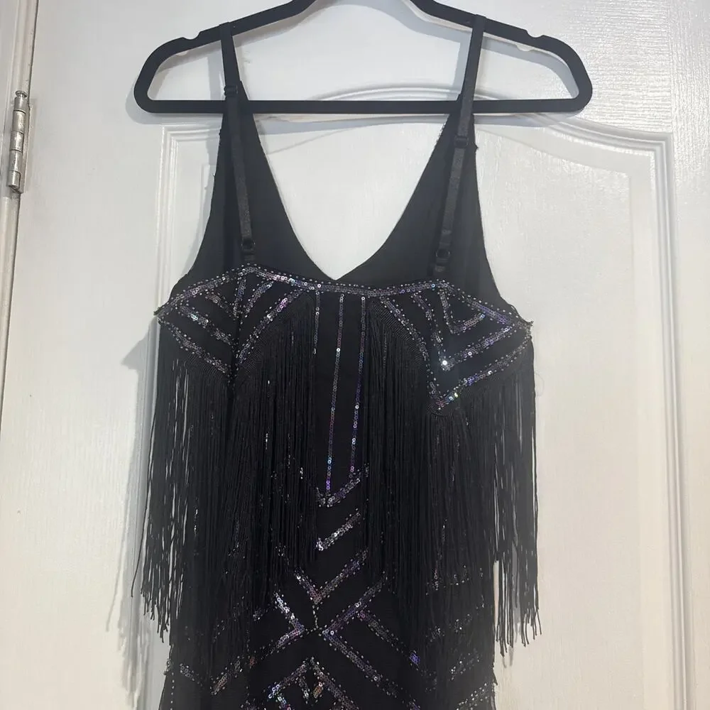 Size Small Women's Sequin Fringe Dress Sexy Fun And A Showstopper